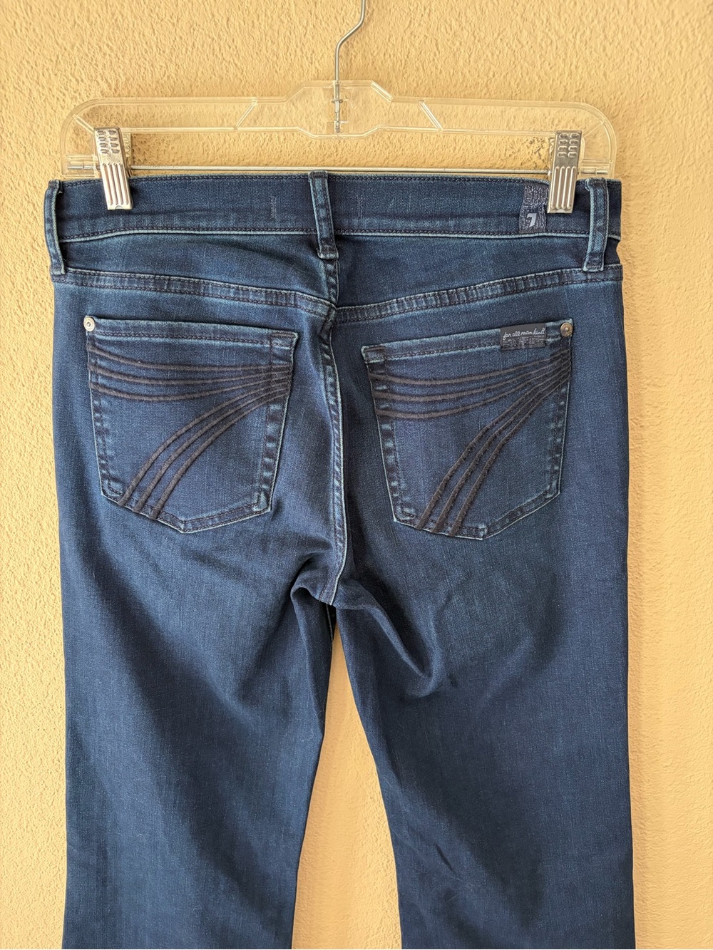 7 For All Mankind Dojo Flare Leg Dark Wash Jeans 28 - Picture 5 of 11